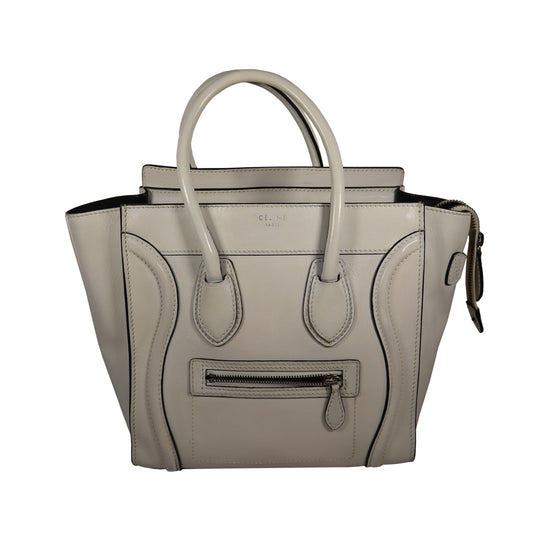 CELINE LUGGAGE WHITE BAG