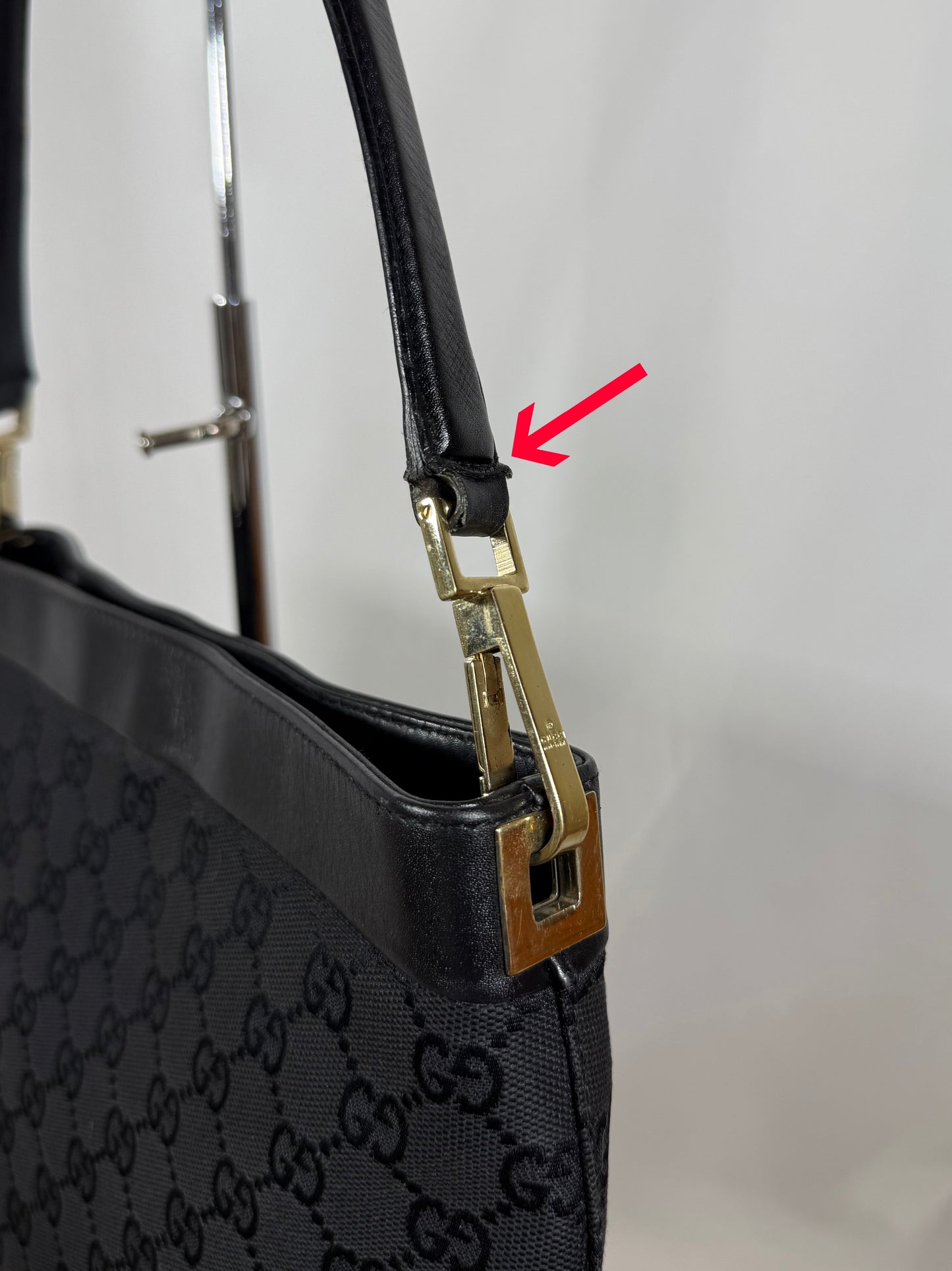 GUCCI TOTE GG TOTAL BLACK CANVAS