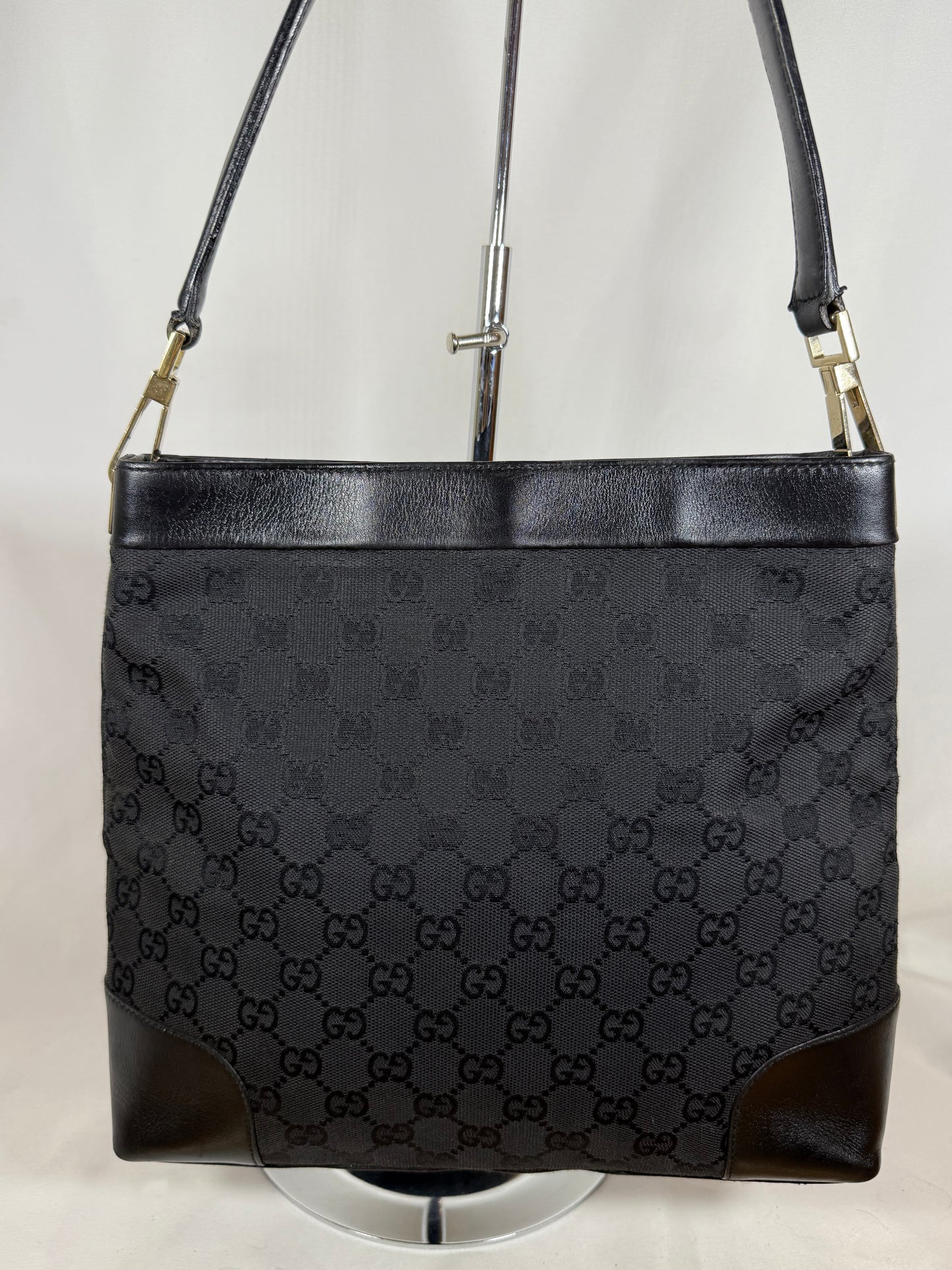 GUCCI TOTE GG TOTAL BLACK CANVAS