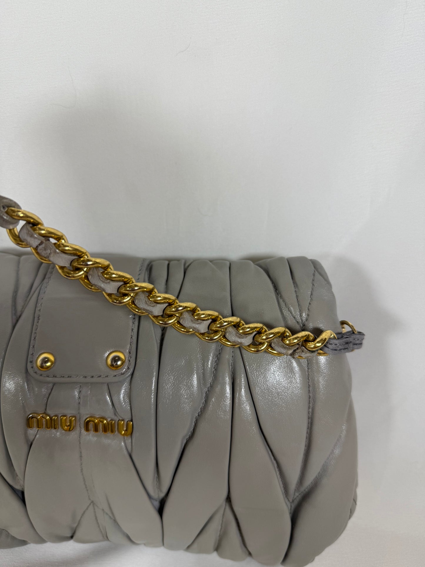 MIU MIU MATELASSE GRAY BAG