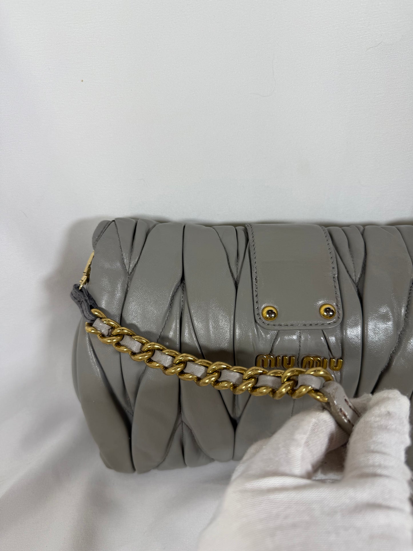 MIU MIU MATELASSE GRAY BAG